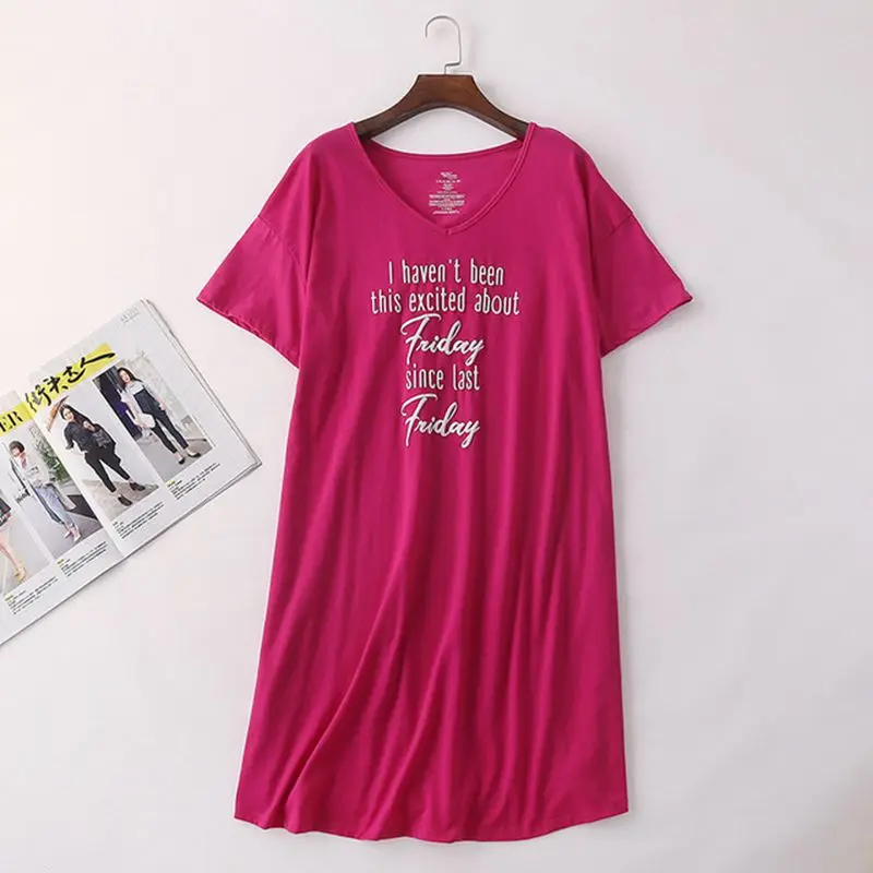 Brändi Disainer Homewear Naiste Vabaaja Cartoon nightgowns Daamid Puuvill nightdress Naine krae ümber Pluss suurus magada kleit