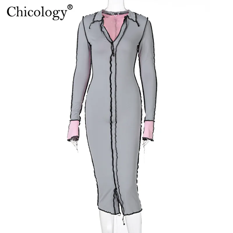 Chicology Bodycon Pikad Varrukad Midi Kleit Naiste Segast 2020. Aasta Sügis-Talvel Seksikas Pidu Club Fashion Sünnipäeva Elegantne Riided