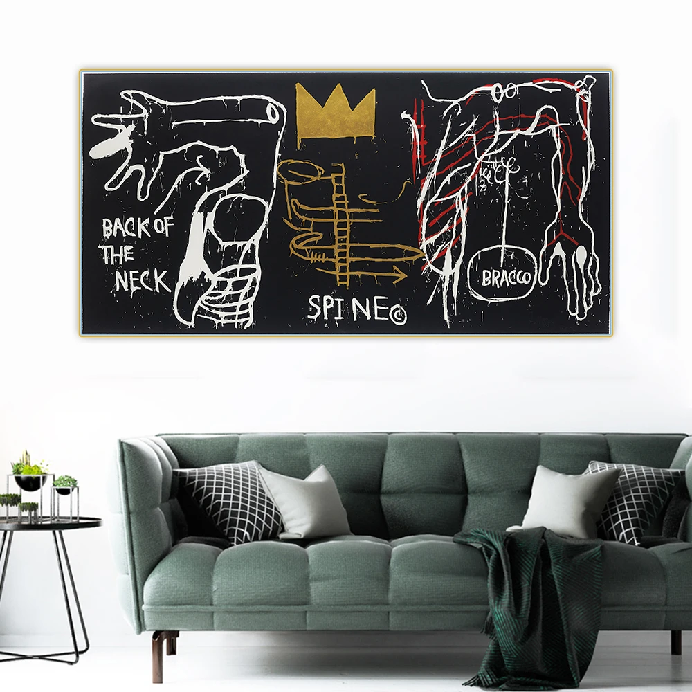 Citon Jean Michel Basquiat《kuklasse》Graffiti Art Lõuend Õli Maali Kunsti Plakati Pilt Seina Decor Kodu Kaunistamiseks