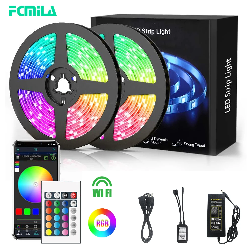 ColorRGB 5M 10M LED Valgus 5050 RGB Paindlik Lindi fita led riba RGB Lindi Diood Telefoni app +kaugjuhtimispult