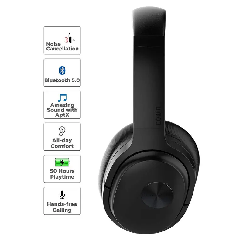 Cowin SE7 Aktiivne Müra Tühistamise Traadita Bluetooth-Kõrvaklapid Kokkupandav Üle-kõrva Portable Headset, telefonid, muusika apt-x