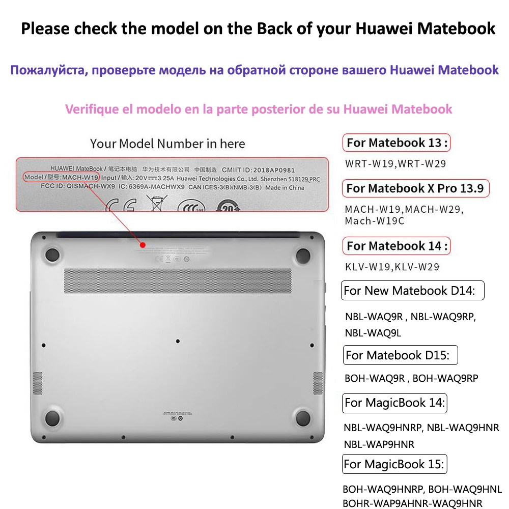 Crystal PVC Puhul HUAWEI MateBook XPro 2019 13.9 2020/13 14 D14 D15 Sülearvuti Anti-Scratch Täielikult Katta Au Magicbook 14 15