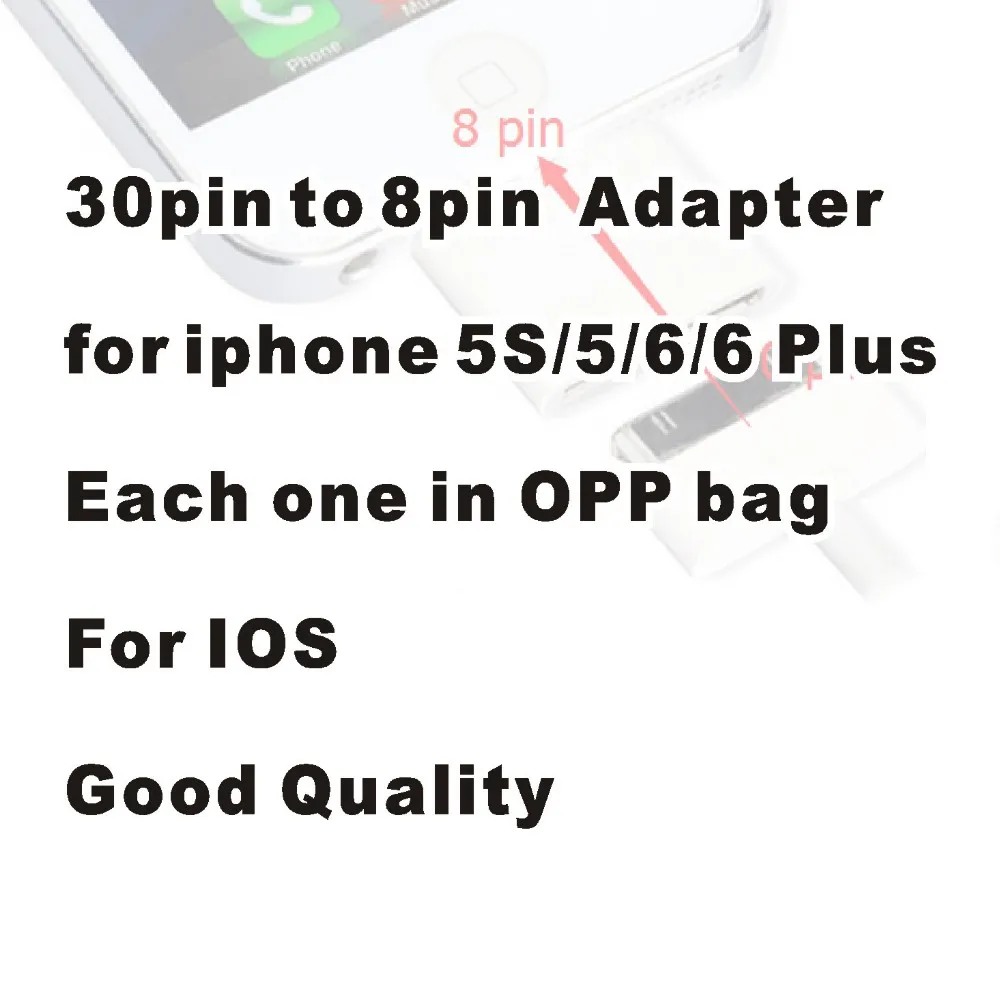 Cyliliya 50tk/palju 30 Pin, 8-Pin Adapter iPhone 5 5S 5C 6 6Plus 7 7plus Toetada iOS9.3.2 10 10.x.x konverteri adapter