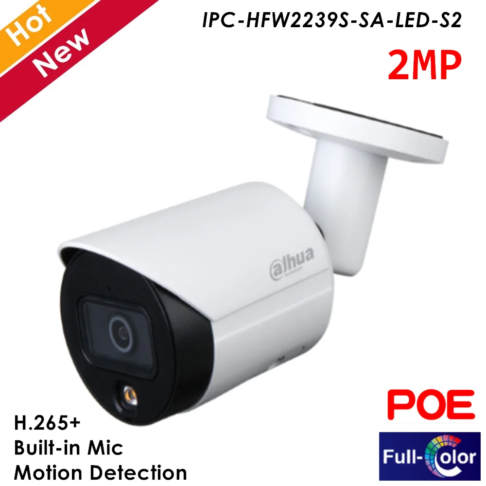 Dahua 2MP Lite Full Värv Turvalisus IP Kaamera H. 265+ Built-in MIC Intelligentne avastamis-Toetada SD-Kaardi 256G POE Bullet kaamera