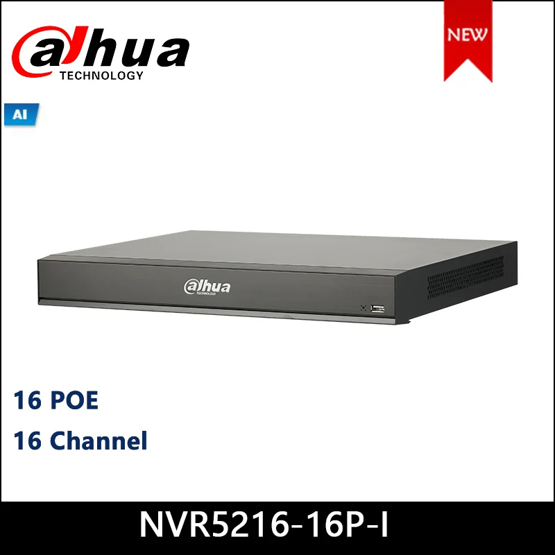 Dahua NVR 16Channel 1U 16PoE AI Võrgu videosalvesti NVR5216-16P-I 1-8 PoE Porti toetavad ePoE & Eok