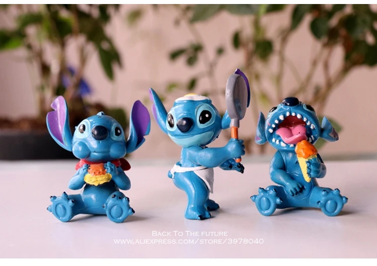 Disney Lilo & Stitch 6tk/set 5.5-7.5 cm Tegevus Joonis Poos Anime Teenetemärgi Kogumise Figuriin Mänguasi mudel lastele kingitus