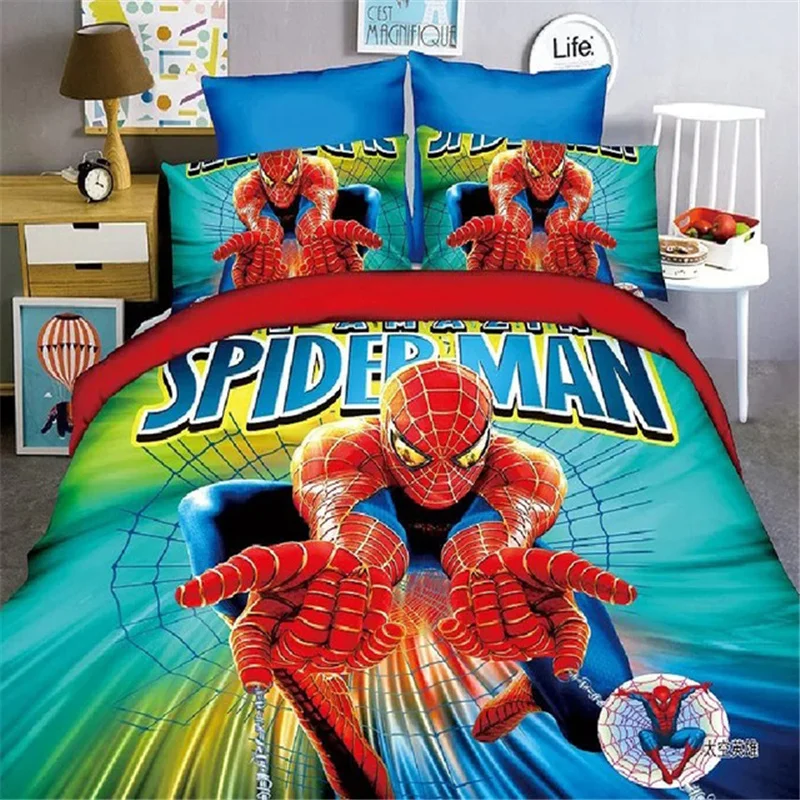 Disney Spiderman McQueen Cars voodipesu komplekt 2/3/4pc Printsess trükitud tekikott ühe twin suurus tüdruk, poiss, voodipesu sünnipäeva kingitus