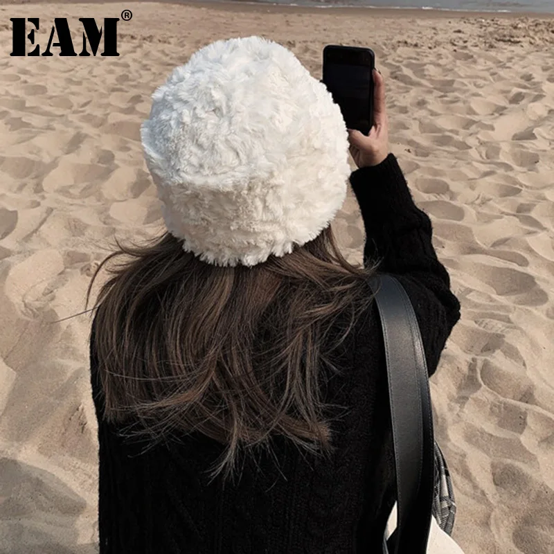 [EAM] Naiste Must Pehme Hoida Soojas Kalurite Müts Uus Ring Dome Temperament Mood Tõusulaine Kõik-mängu Sügis-Talv 2021 1DD1265