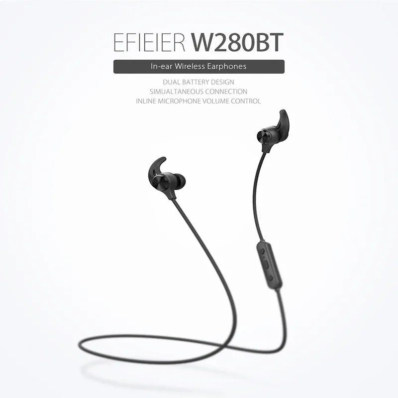 EDIFIER W280BT Juhtmeta Bluetooth-Kõrvaklapp Müra Tühistamise IPX4 Sport Kõrvaklapid Bluetooth-V4.1 Dual Aku Mikrofon