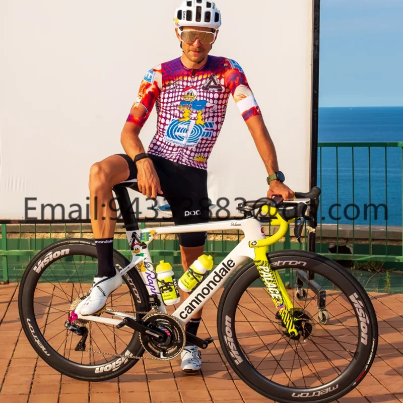 Ef rapharcc Meeste jalgratas professionaalne meeskond racing sobiks 9D geel padi, lühikesed püksid, rinnatüki spandex kanga tootmine