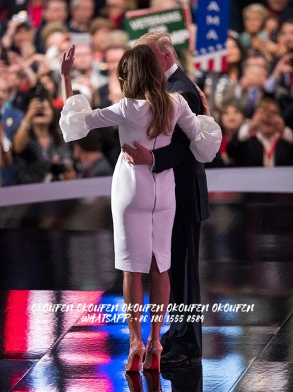 Ema Pruut Kleidid Valge Lühike Pool Melania Trump on $2,000 Vabariiklaste rahvusliku kongressi riided on pulm kleit