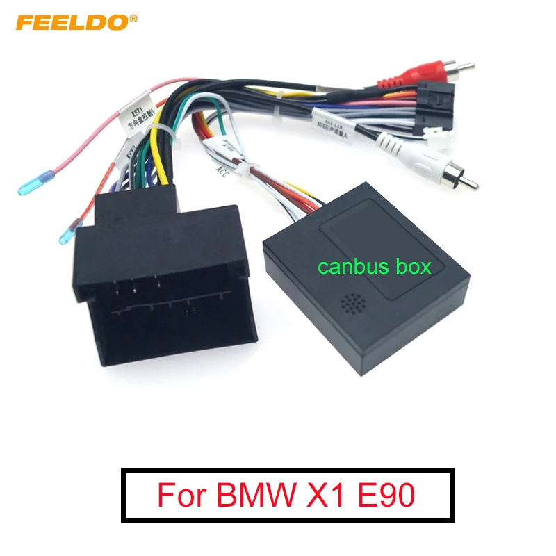 FEELDO Auto Stereo Heli-16PIN Android Power Cable Adapter With Canbus Box BMW X1 E90 toitejuhe Juhtmestik