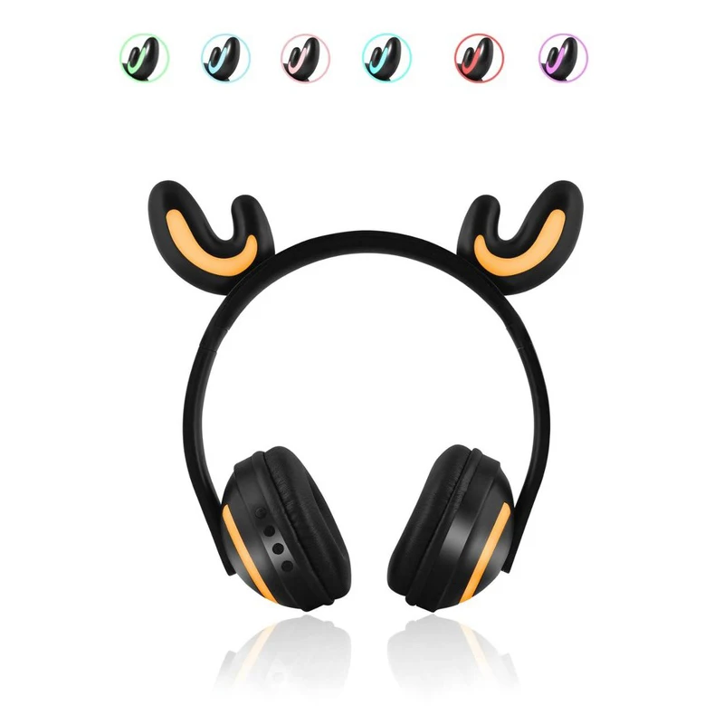 GTIPPOR Kass Kõrva Bluetooth Stereo Kõrvaklapid Vilkuv Hõõguv kass ear kõrvaklapid Gaming Headset Earphone 7 Värvi LED valgus