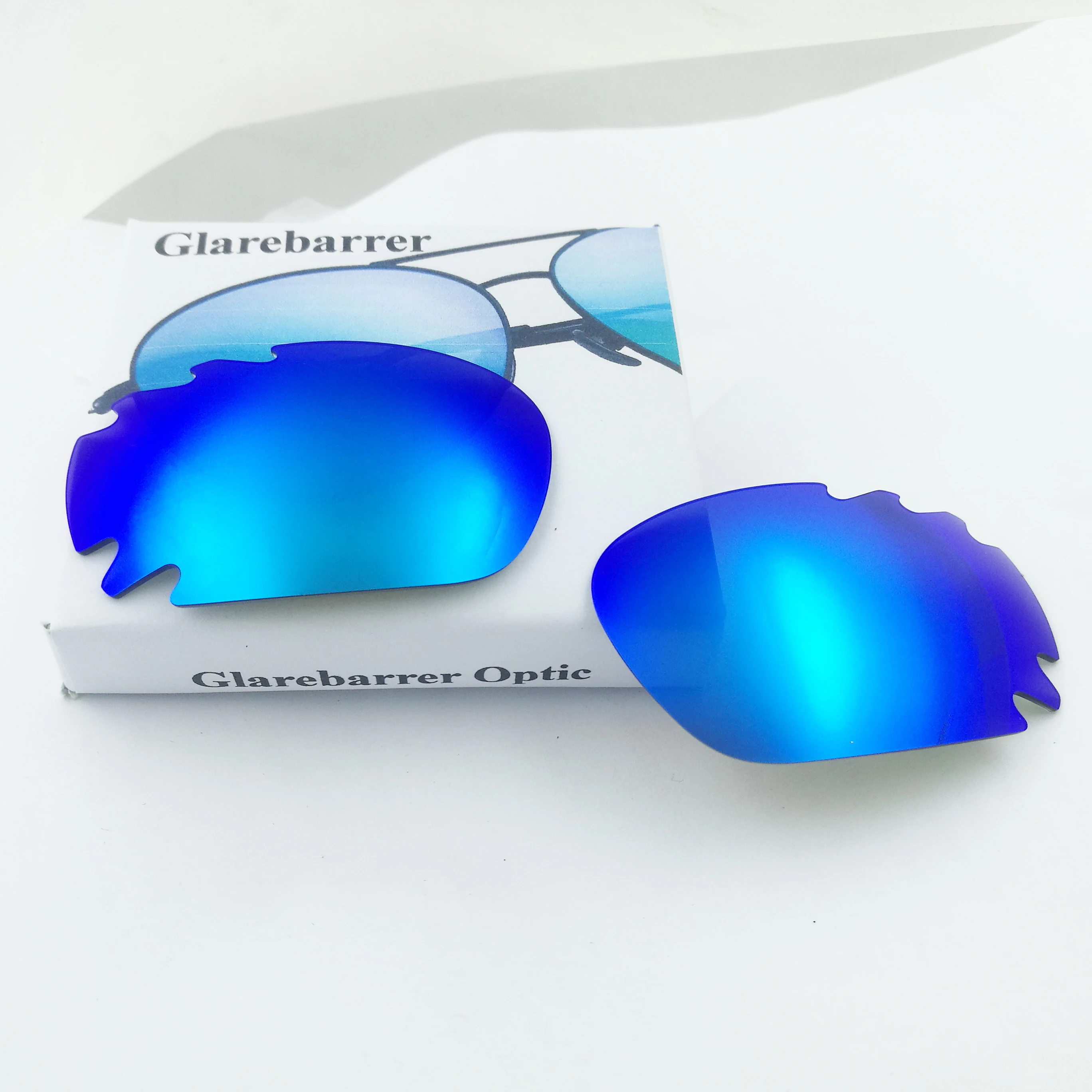 Glarebarrer Ice Blue Peegelpildis Polariseeritud Asendamine Läätsed Lõualuu Lastud Racing Jope Päikeseprillid Raam