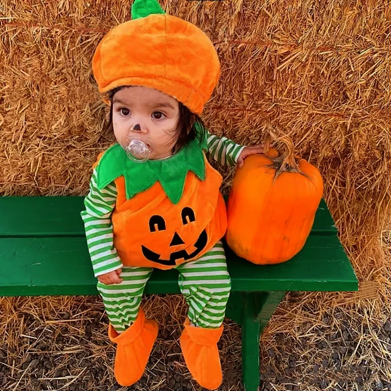 Halloween Kostüümid Väikelapse Beebi Kõrvitsa Kostüüm Childern Armas Cosplay Baby Girl Boy Väljamõeldud uusaasta Karneval Pool Kleit