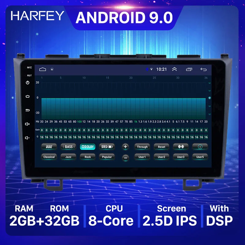 Harfey Android 9.0 Auto Multimeedia Mängija, GPS 2006 2007-2011 Honda CRV 9 tolline Puutetundlik HD tugi Rool Kontrolli