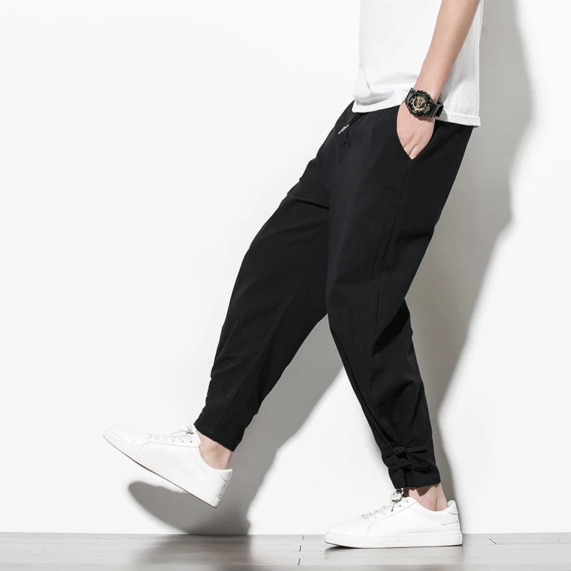 Hiina Stiilis Puuvillane Meeste Püksid Jogger Meeste Pesu Püksid Mugavad Meeste Püksid Püksid Vabaaja Püksid Täis Streetwear