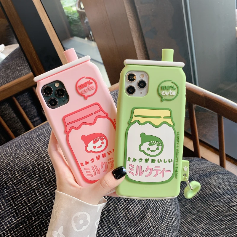 INS Cute Cartoon Piima Pudel Telefon Case For iPhone 11 Pro X-XR, XS Max 6 6s 7 8 Plus SE 2020 Pehme Kawaii 3D Silikoonist Kate