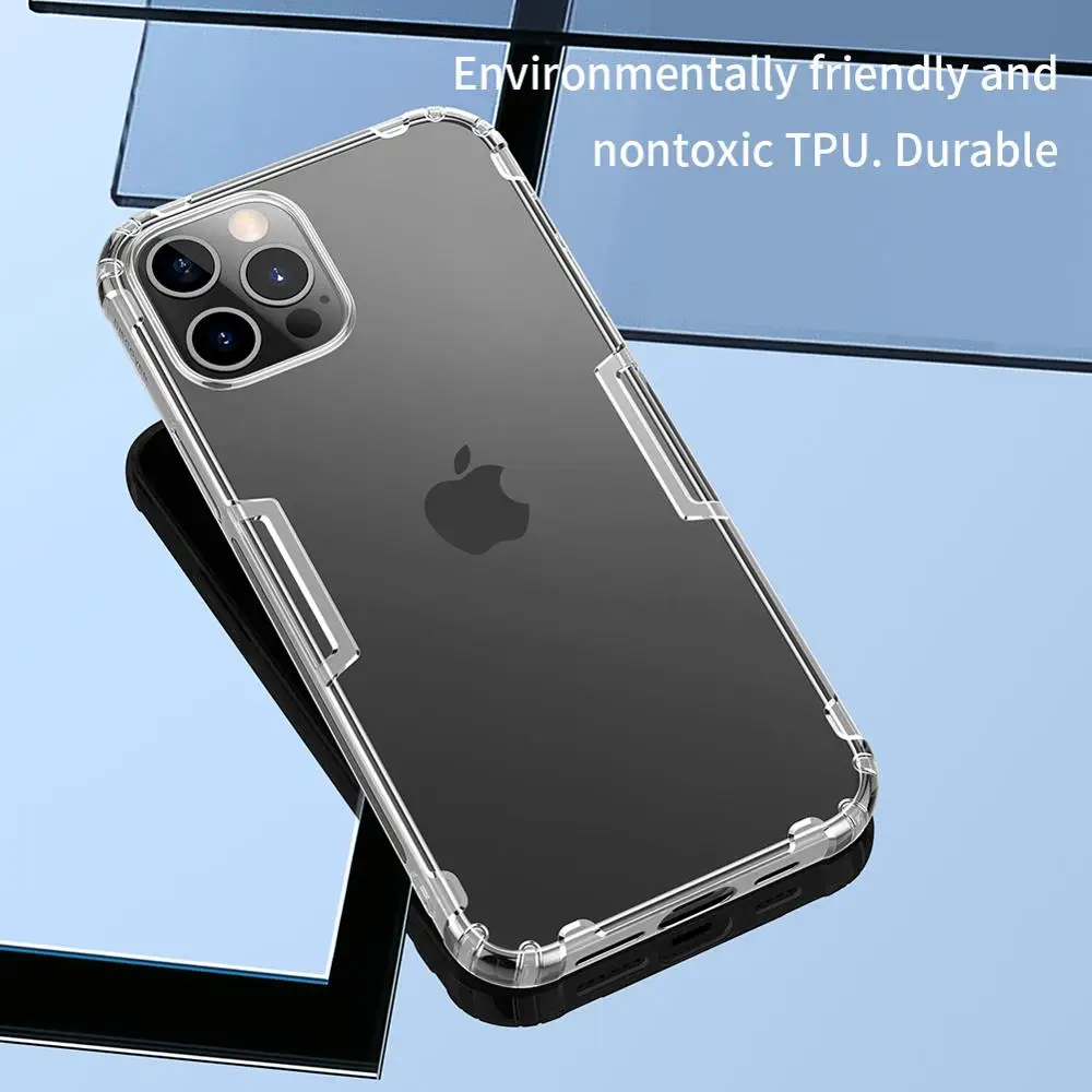IPhone 12 Pro Kate NILLKIN TPÜ Selge, Läbipaistev Pehme Silikoonist iPhone tagakaas 12 Pro Max Juhul Tilk-tõend