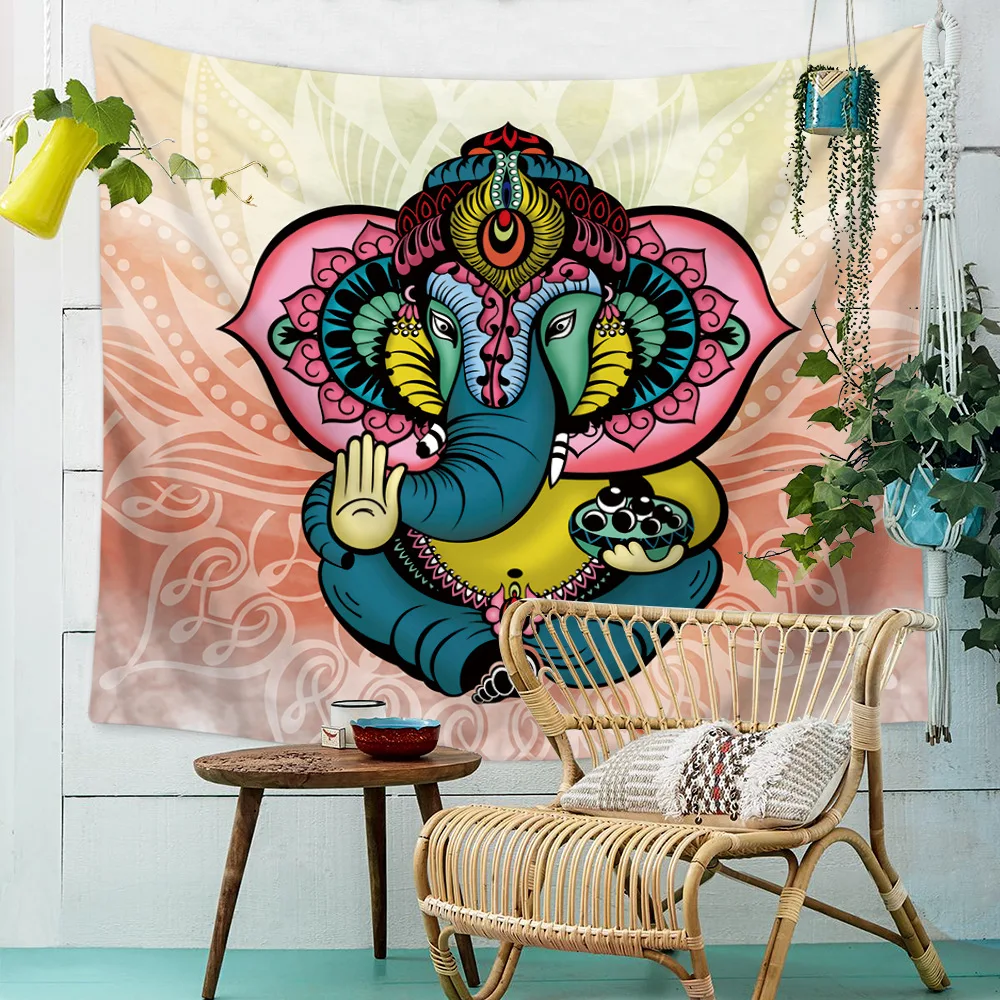 India Mandala Tapestry Hipi Hipi Polüester Seina Riputamise Bohemian Dorm Decor Elevant Haldjas Totem Maali Home Decor