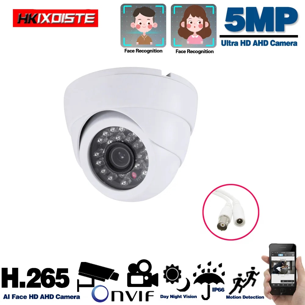 Inimeste Avastamine AHD Dome Kaamera 3.6 mm lainurk CCTV Turvalisus 5mp Kaamera, HD 5MP Night Vision / Väljas Kaamera IR Cut Filter