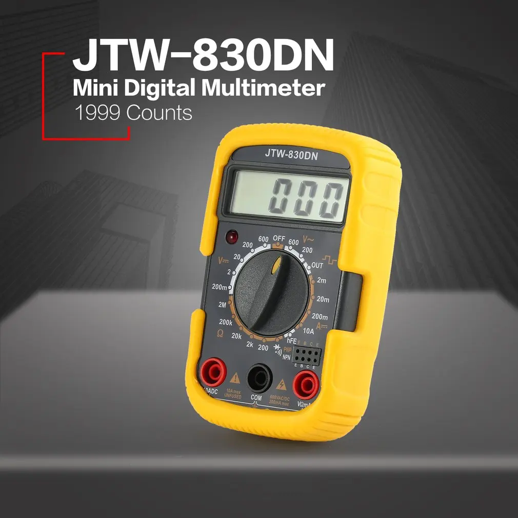 JTW-830DN Pihuarvutite Mini Digitaalne Multimeeter 1999 Loeb AC/DC Volt Amp Oomi Diood HFE Tester Mitmeotstarbeline portatiivne Multimeetrid