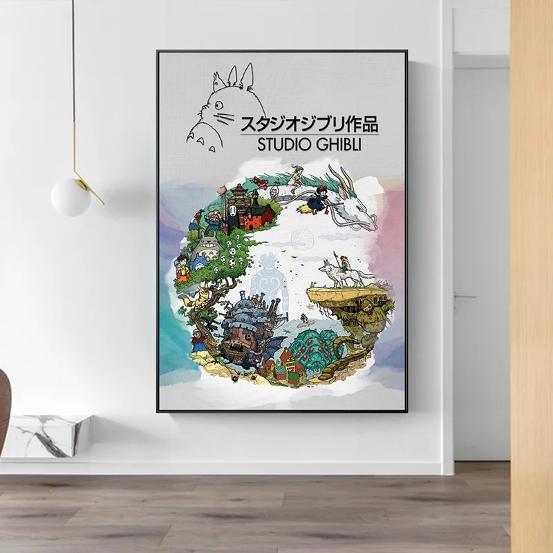 Jaapani Anime Miyazaki Hayao Koomiks, Plakat ja Trükib Spirited Away Lõuendile Maali Decor Seina Art Pilt elutuba