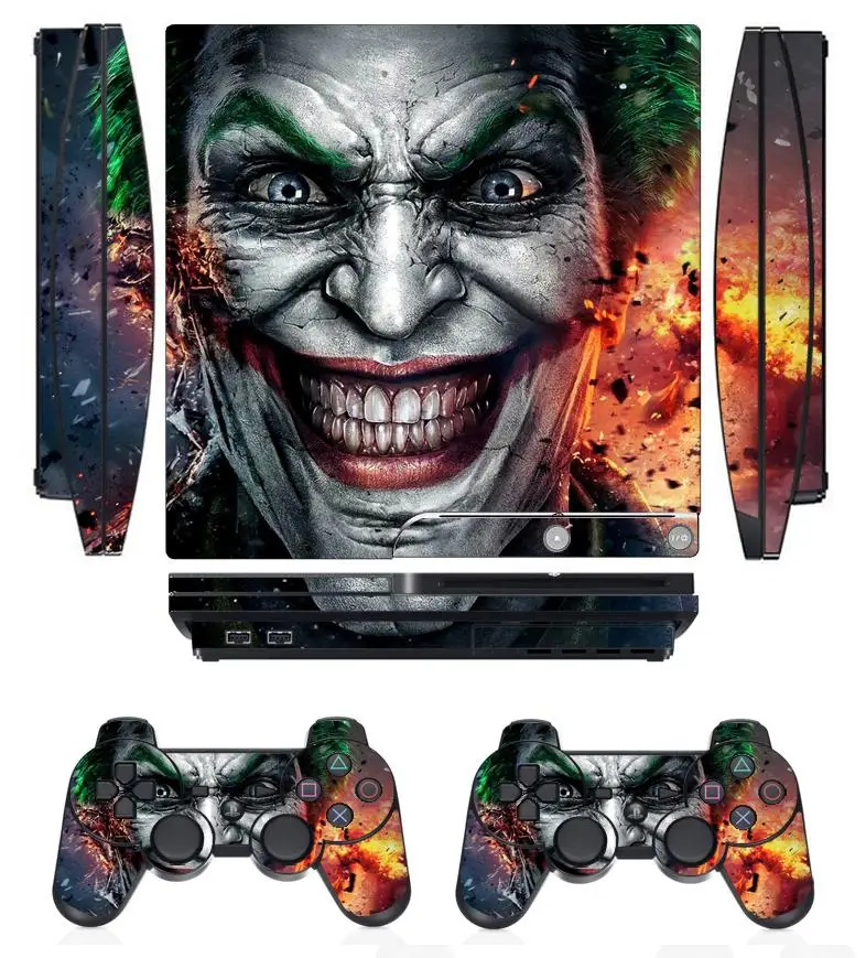 Joker 250 Vinüül Naha Kleebis Protector for Sony PS3 Slim PlayStation 3 Slim ja 2 töötleja nahad Kleebised