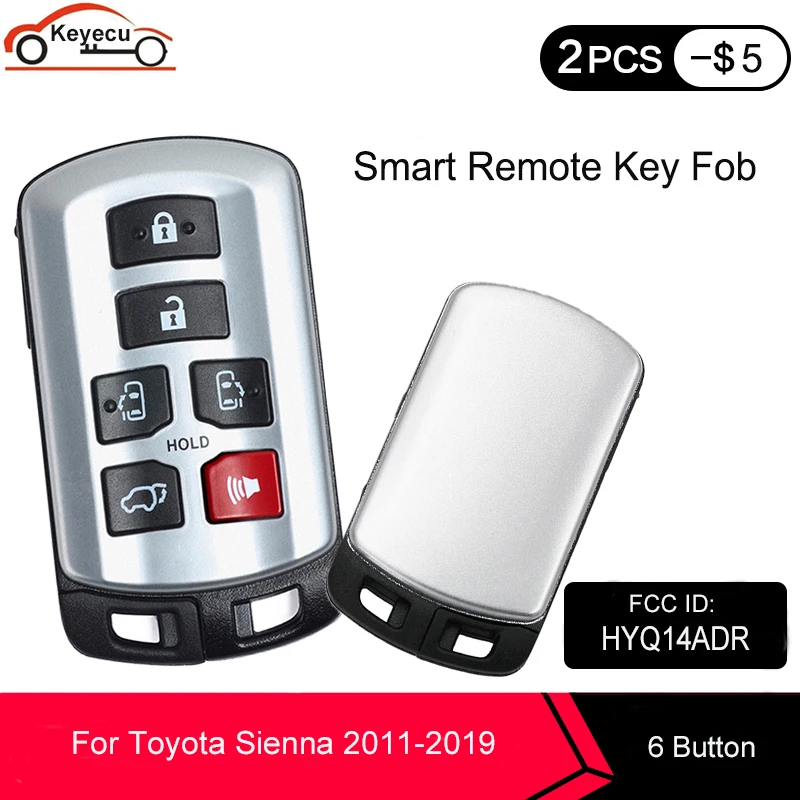 KEYECU Toyota Sienna 2011 2012 2013 2016 2017 2018 2019 Smart Remote Võti Fob 6 Nuppu 314.3 MHz FCC ID: HYQ14ADR