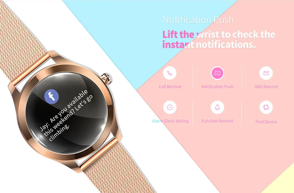 KW10 Mood Smart Watch Naiste Armas Käevõru Südame Löögisageduse Monitor Magada Järelevalve Smartwatch ühendust IOS Android PK S3 bänd
