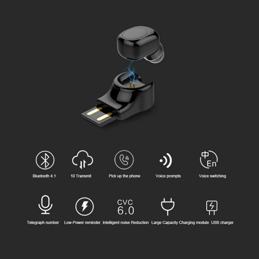 Kebidu Mini Traadita Bluetooth-Peakomplekti X11 Auto Bluetooth-Kõrvaklapid Koos Mikrofoniga Handsfree USB Magnet Laadimine Bluetooth Earbud