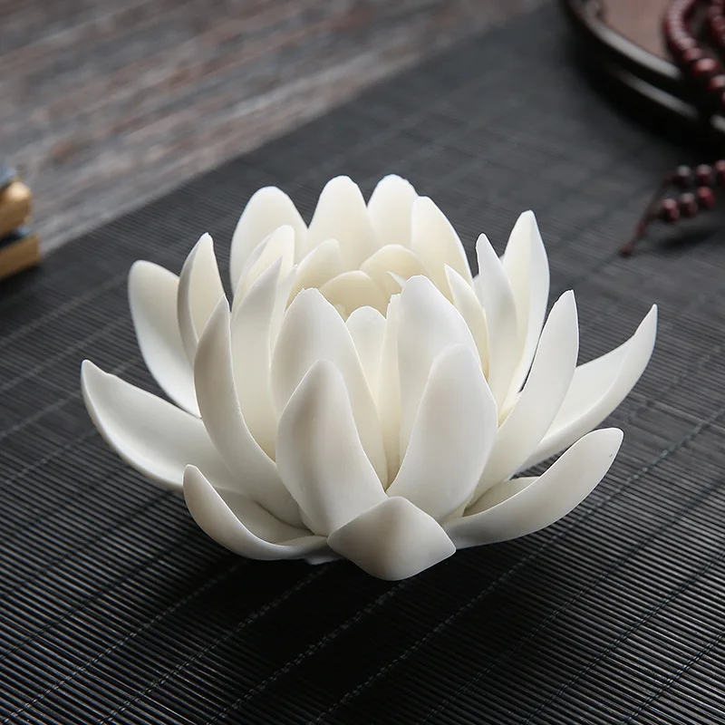 Keraamiline Valge Lotus Viiruk Põleti Home Decor Viiruk Kinni Omaniku Käsitöö Budistliku Aroomiteraapia Suitsutusastia Kasutada Office Teahouse