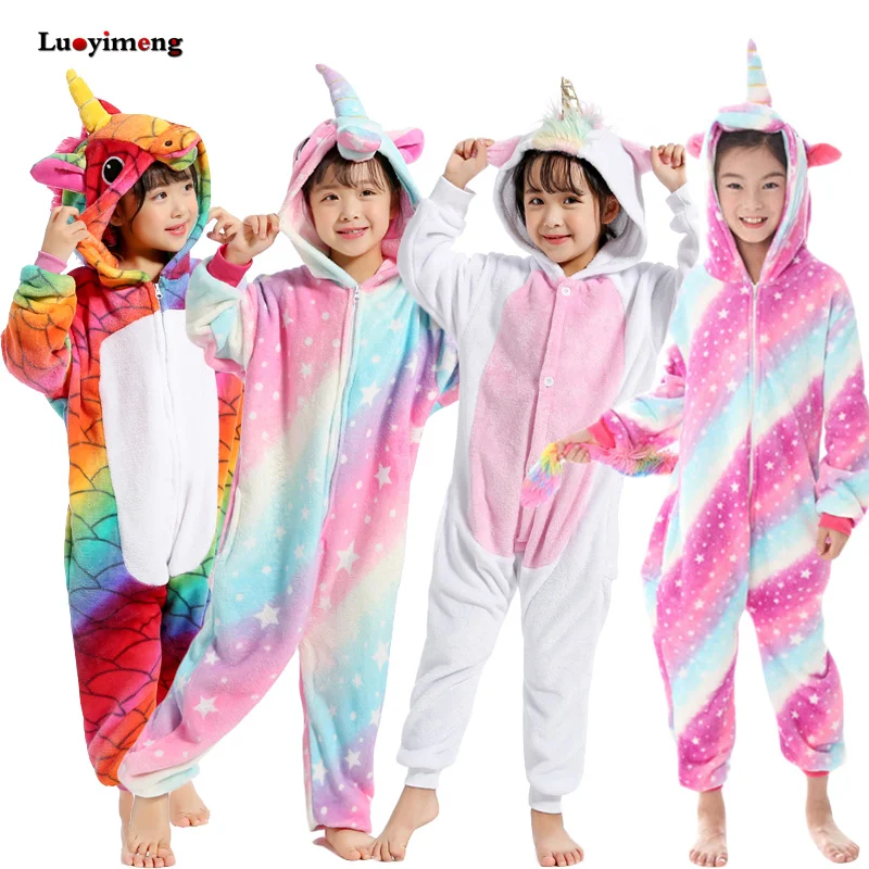 Kigurumi Pajama Lastele Ükssarvik Onesie Lapsed Lapp Cartoon Tüdrukud Sleepwear Loomade Unicornio Pijamas Talvel Pidžaamad Poistele
