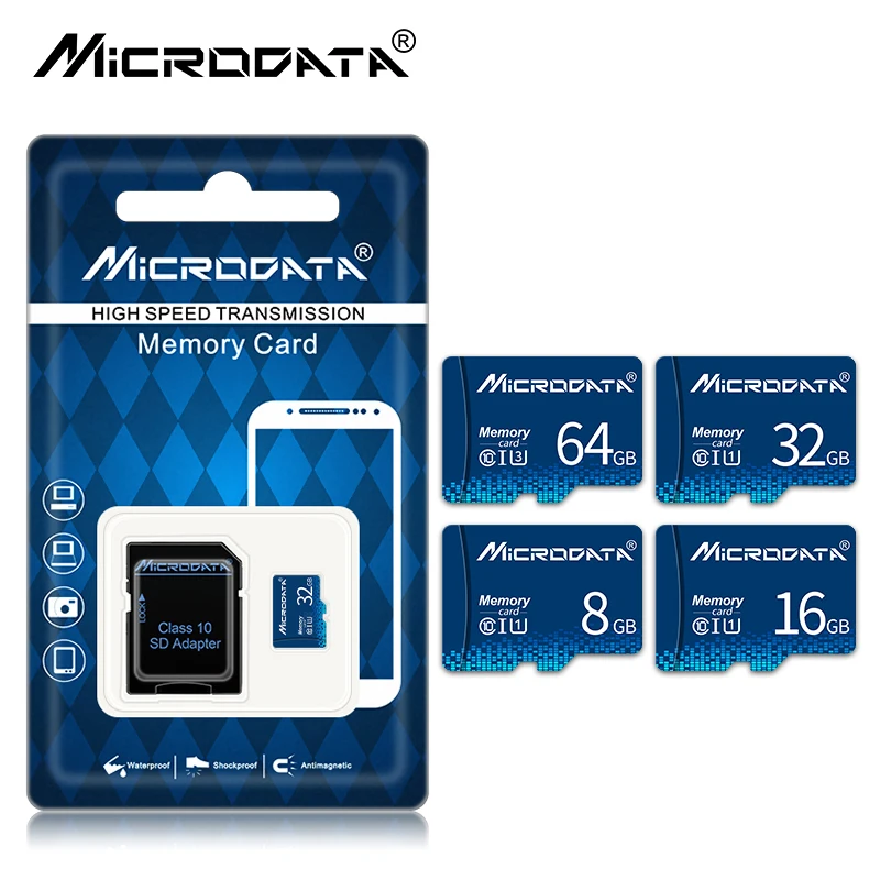 Klass 10 Reaalse Võimsuse SDHC - /SDXC-Micro SD card 64GB 32GB 16GB, 8GB mälukaart TF kaart telefoni tablett koos sd adapteriga pakett