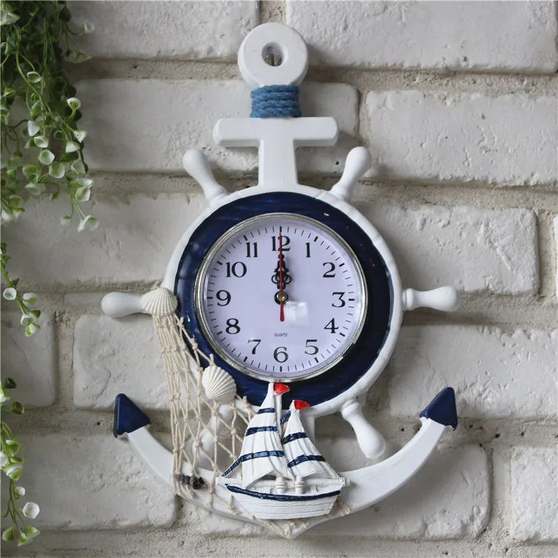Kodu kaunistamiseks Vahemere purjetamine seina kella vaadata tellida nõela digitaalne ühtne nägu Laeva 's ankur roolimees kell