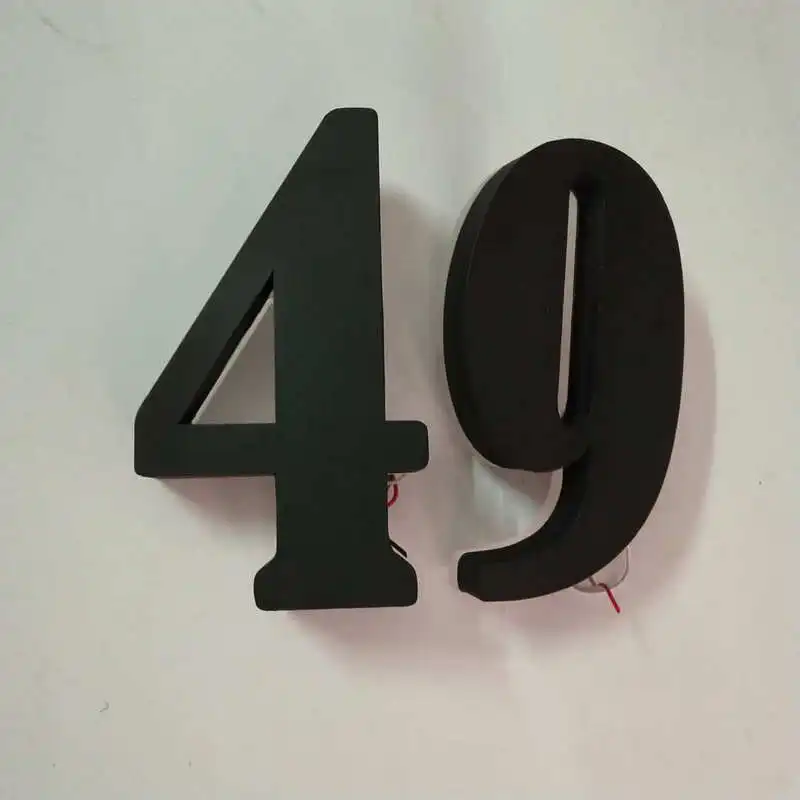 Kohandatud Roostevabast terasest taustavalgustusega 3d led-ukseline numbrid ning maja number
