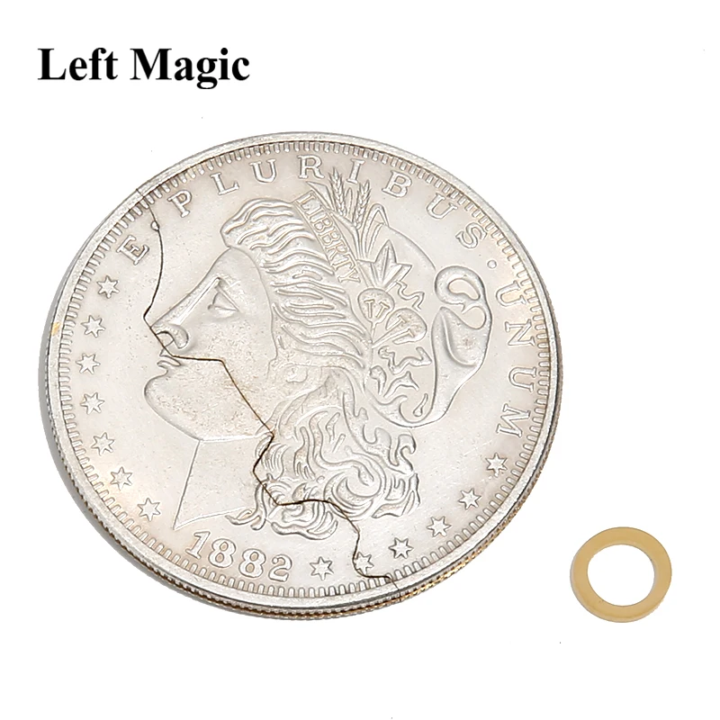Kokkuklapitavad Mündi Super Vask Morgan Dollar/Hammustada Läbi Mündi Magic Trikke Mustkunstnik Lähedalt Trikk, Rekvisiidid, Komöödia, Mentalism