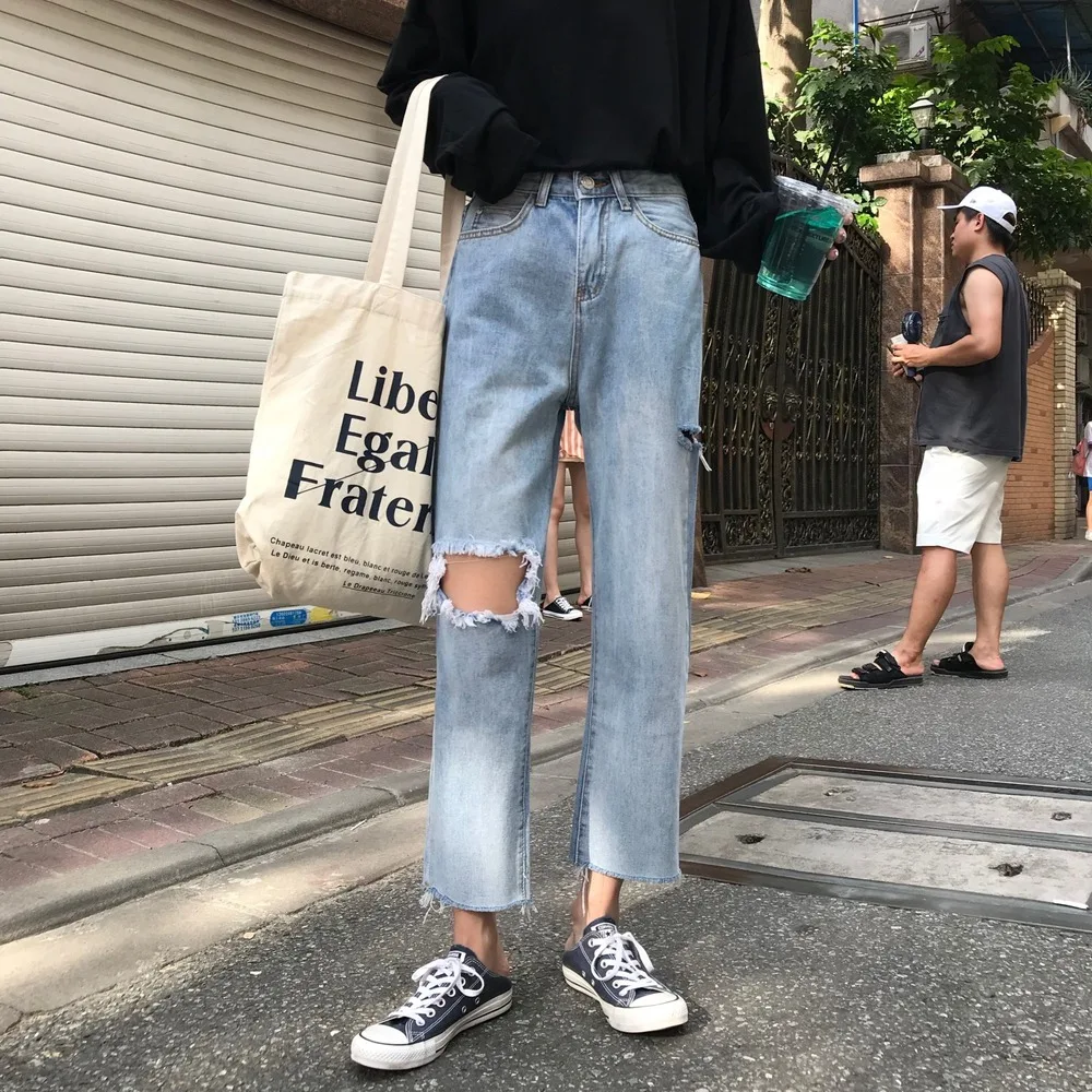 Korea Kõrge Vöökoht Teksad Naistele, Tahke Auk Haaremi Püksid Lahti Vabaaja Pluss Suurus High Street Denim Püksid Pantalon Femme Koos Vöö