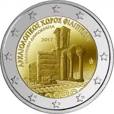 Kreeka 2017 Philippi Ajaloolise Pärandi 2 Euro Reaalne Originaal Mündid Tõsi, Euro Kogumine Mälestusmünte Unc