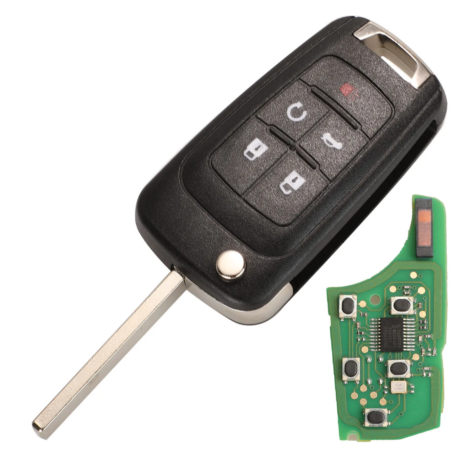 Kutery 2/3/4/5 Nupud Auto Remote Key DIY jaoks OPEL/VAUXHALL Astra J Corsa E Sümboolika Zafira C 2009-2016 315 / 433MHz PCF7937E