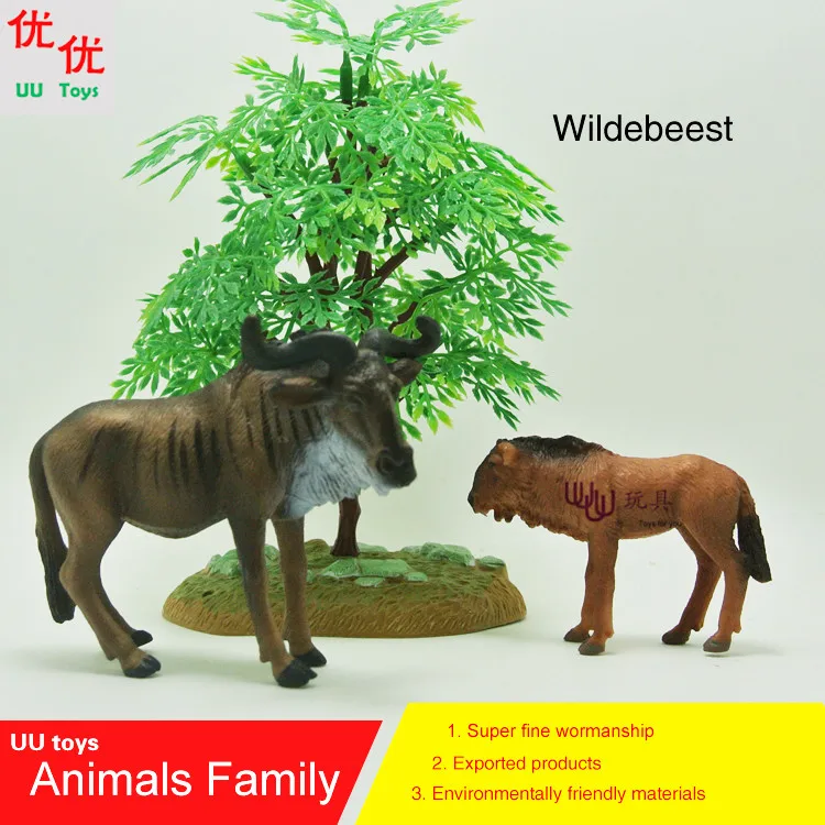 Kuum mänguasjad: Gnu (wildbeest, wilderbeest, gnu) family pack Simulatsiooni mudel, Loomad, lapsed, mänguasjad, laste Tegevuse Arvandmed