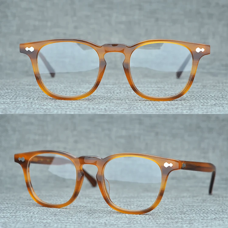 Kõrge Kvaliteediga Atsetaat prillid originaal Jaapani Käsitöö kvaliteet Kogu-uus kujundus jelly värvi raami Küljest neet prillid 512