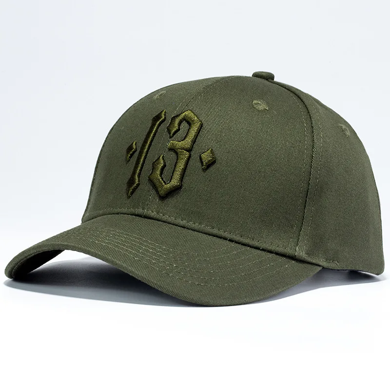 Kõrge Kvaliteediga Number 13 Tikandid Baseball Cap Mehed Naised Isa Müts Casual Spordi Mütsid Puuvillase Roheline Must Valge