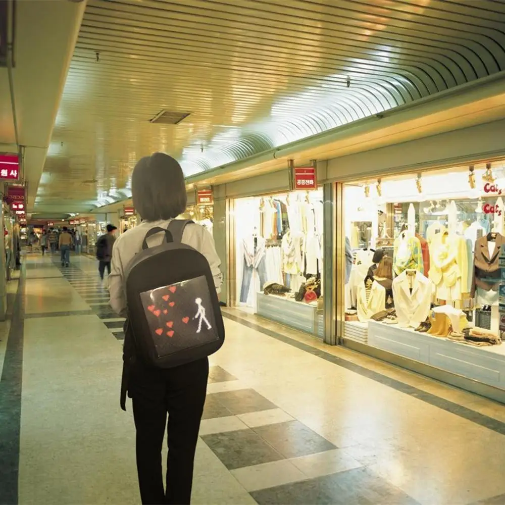 LED Ekraan, Dünaamiline Reklaami Seljakott DIY Wifi APP Kontrolli Kerge Seljakott Väljas Kõndides Stendi Seljakott Arvuti Seljakott