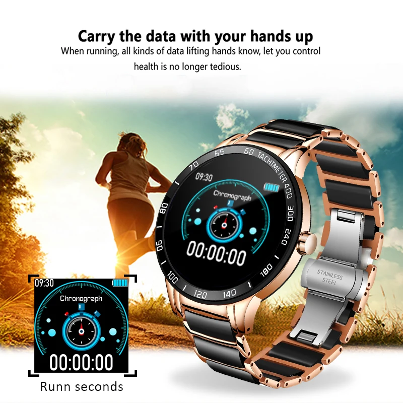 LIGE 2020. aasta Uus Smart Watch Meeste Südame Löögisageduse Monitor vererõhu Fitness tracker Keraamiline rihm Sport Watch veekindel Smartwatch