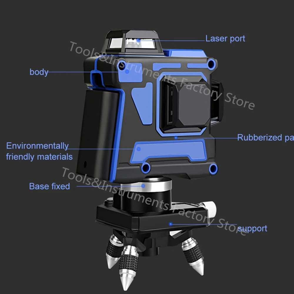 Laser Tasandil 360 Füüsilisest Tasandamine Horisontaalne Vertikaalne Rist 3D 12 Rida Osram Blue Super Võimas Laserkiir USB Suurem Nähtavus