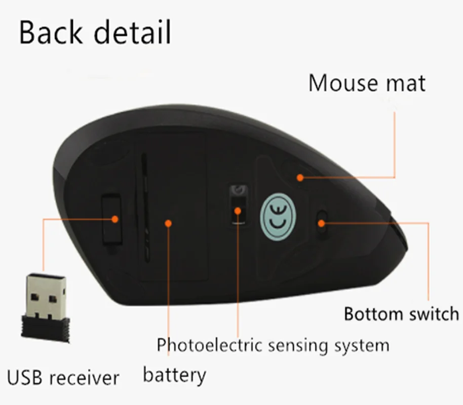 Lefon Wireless Gaming Mouse Vertikaalne Hiire Ergonoomiline Optiline 800 1200 1600 DPI 6 Nupud 2.4 GHz hiirt ARVUTI sülearvuti hiired