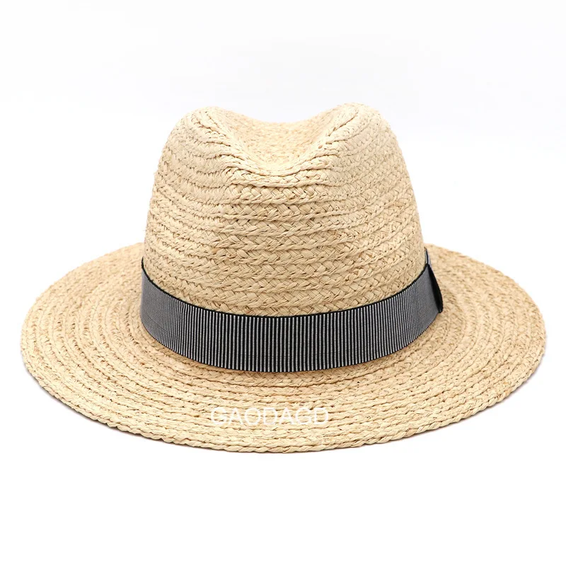 Looduslik raffia õled panama müts meeste suur suurus fedora müts lady suvel rannas päikese ühise põllumajanduspoliitika pluss suurus kopp mütsid 57cm 59cm 61cm 63cm