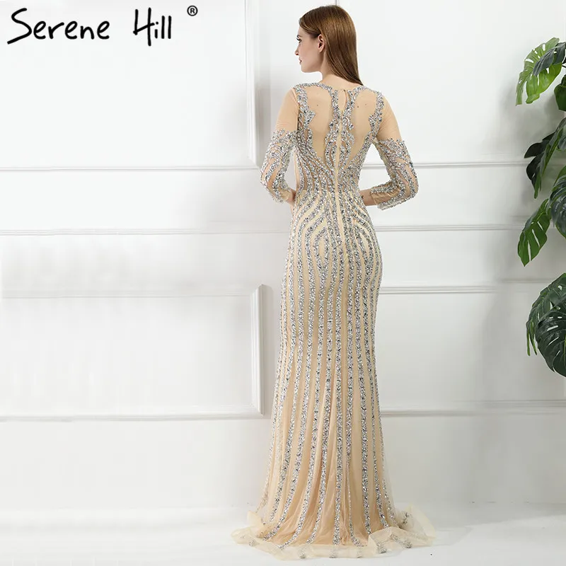 Luksus Illusioon Tagasi Dubai Merineitsi õhtukleidid 2020 Reaalne Pilt Crystal Beaded Litrid Pikk Tanssiaiset Kleit BLA6591