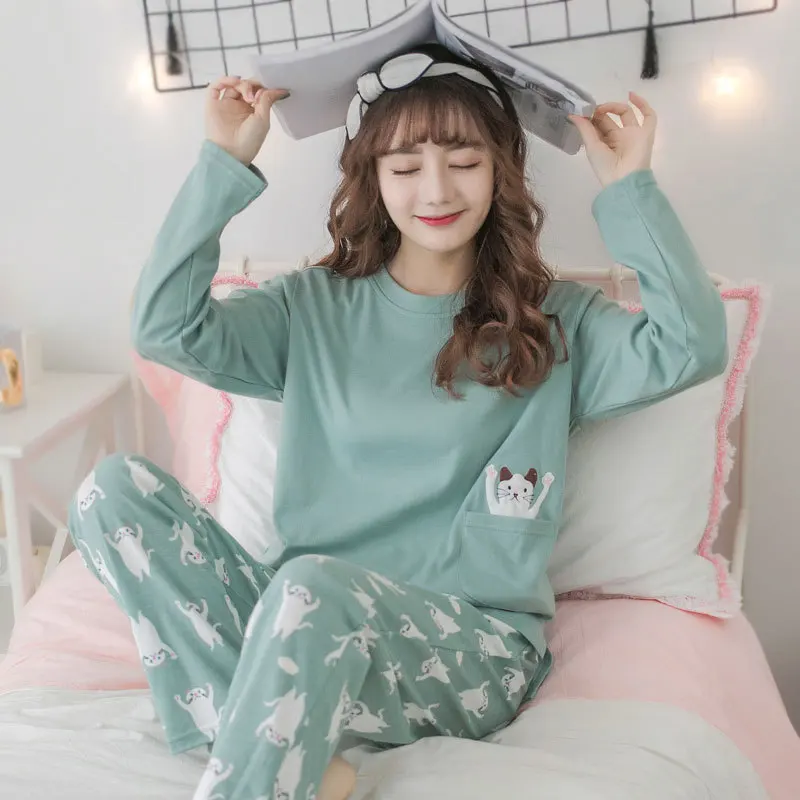 Lõuna-Korea Tüdrukud Sleepwear Pajama Set Cartoon Küülik Homewear Armas Pidžaamad Sobib Nightwear Pijamas Komplekti Naiste Sexy Kodu Riided